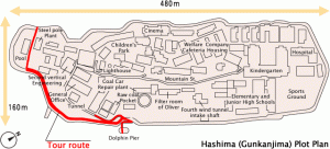 Area map of the island by Gunkanjima Concierge.